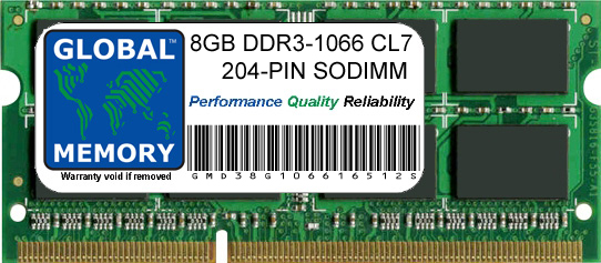 8GB DDR3 1066MHz PC3-8500 204-PIN SODIMM MEMORY RAM FOR MACBOOK & MACBOOK PRO 13 INCH (MID 2010) - Click Image to Close